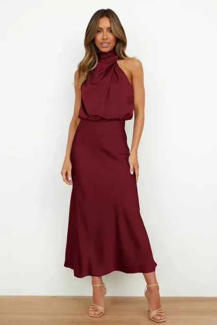 Benthe Schulterfreies Midi-Kleid – Mühelos schick mit fließender Silhouette