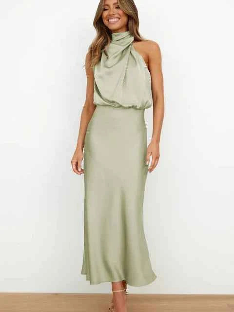 Benthe Schulterfreies Midi-Kleid – Mühelos schick mit fließender Silhouette