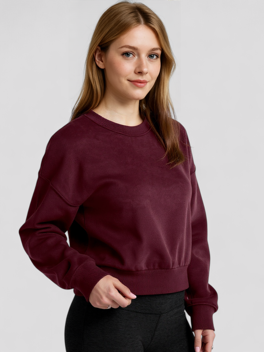Hannele | Luxe Fleece Sweatshirt Damen Rundhals Fleece Pullover Warm Weich Lässig