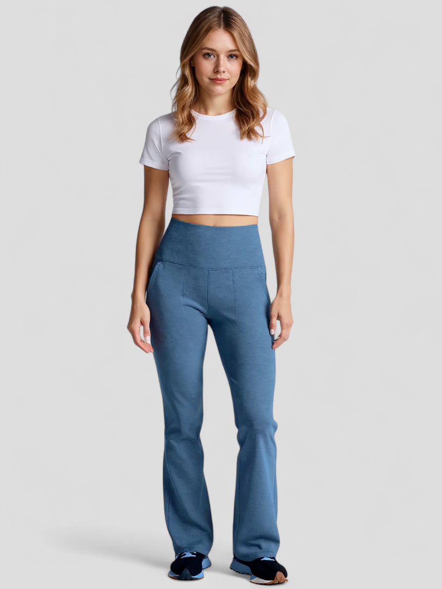 Druella | Bootcut-Trainingshose mit hoher Taille und Tasche für Damen, Fitness, Yoga