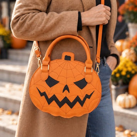 Kürbis-Handtasche aus Kunstleder - Halloween-Accessoire