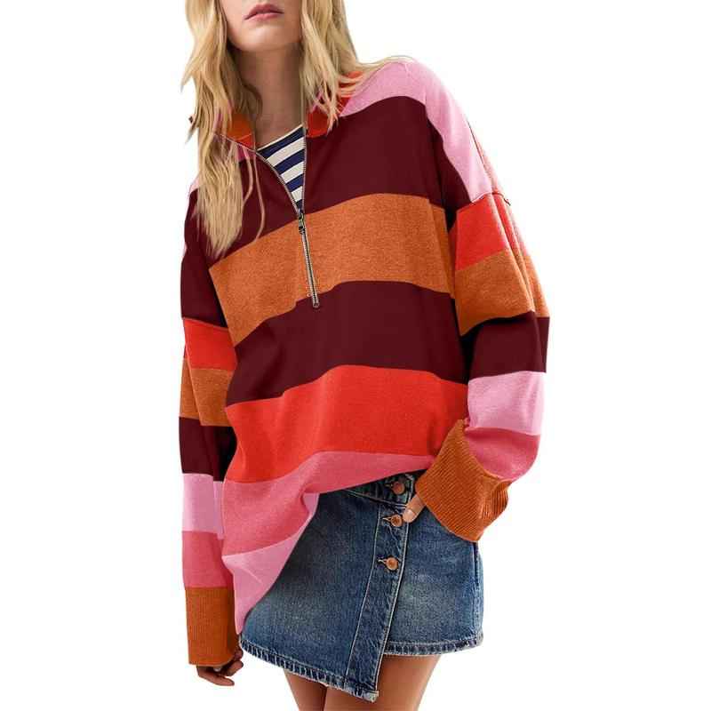 AUTUMN™ Gemütlicher Oversize-Rollkragenpullover mit Halb-Reißverschluss-Detail