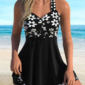 Set tankini floreale con gonna – costume da bagno chic e fluente per una giornata in spiaggia elegante