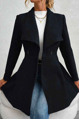 Langer Wollmantel mit eleganter Taille