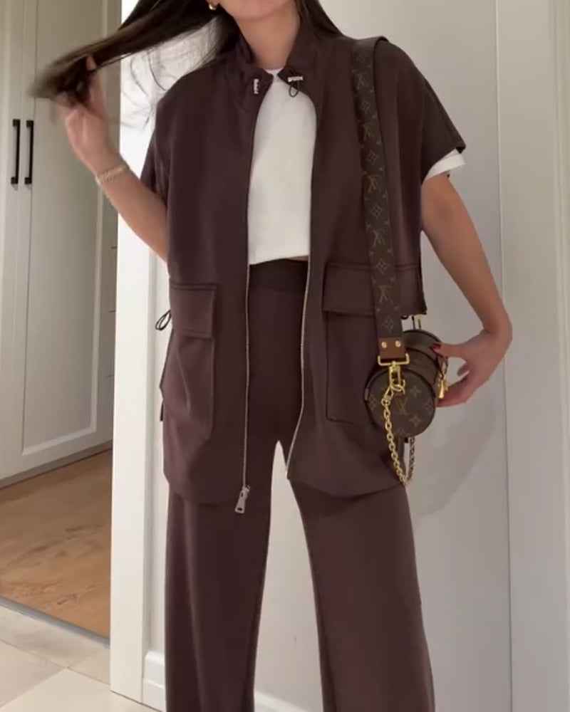 Elegantes Oberteil und Hose mit elastischem Bund