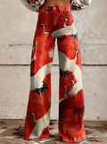 Pantaloni larghi eleganti con stampa colorata vivace per un look fresco