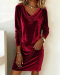 Samtkleid mit lockerem, entspanntem Schnitt Damen