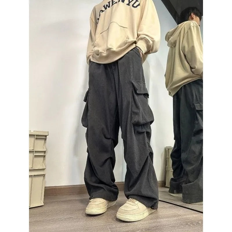 Alina | Trendige Cordstoff Cargo-Hose im Hip Harajuku Stil