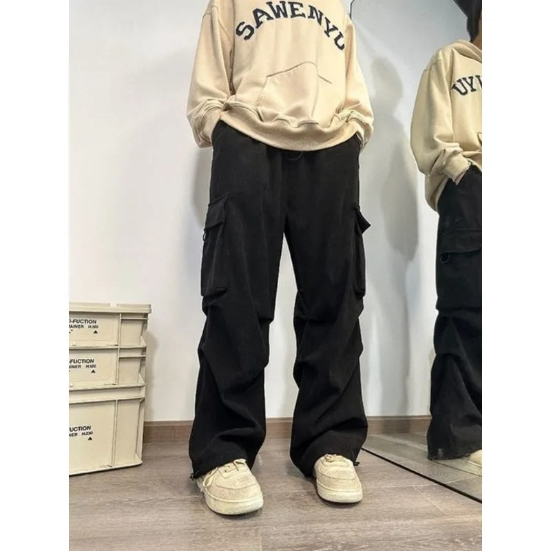 Alina | Trendige Cordstoff Cargo-Hose im Hip Harajuku Stil