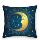 Luxuriöse Zierkissen mit Sonne und Mond im mystischen astrologischen Stil