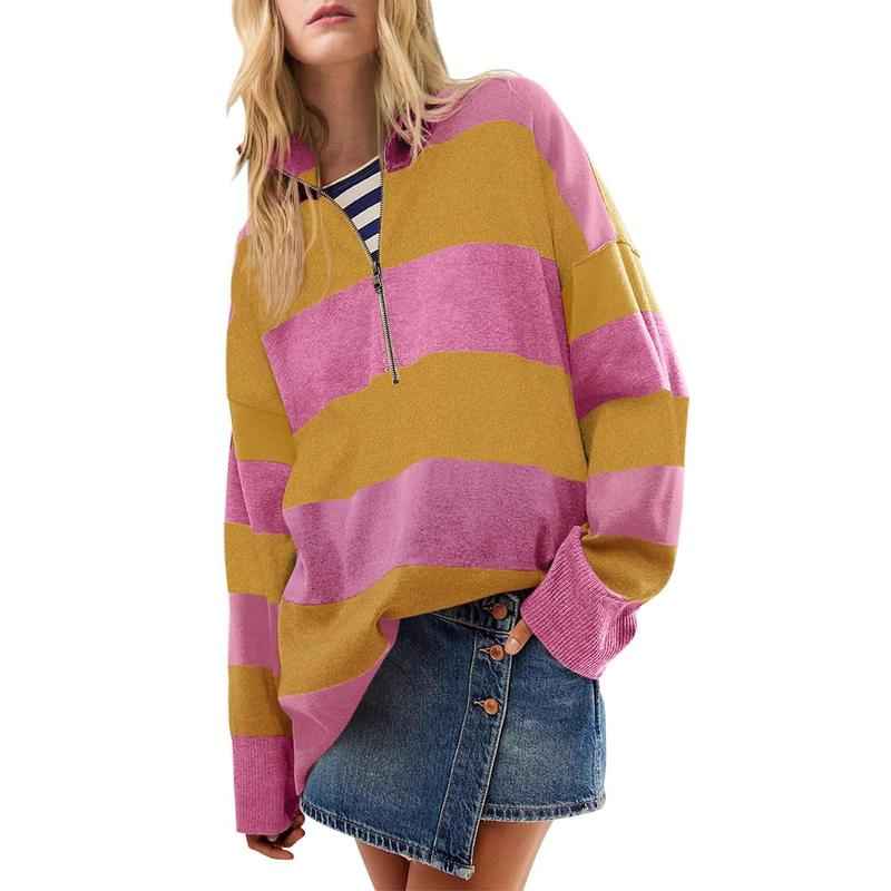 AUTUMN™ Gemütlicher Oversize-Rollkragenpullover mit Halb-Reißverschluss-Detail