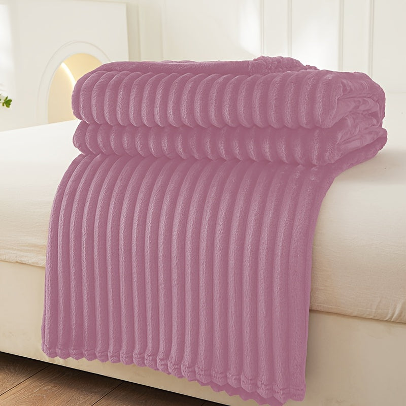 Cirethra Luxuriöse Weiche Plüschdecke mit Elegantem Rippmuster für Zusätzlichen Komfort