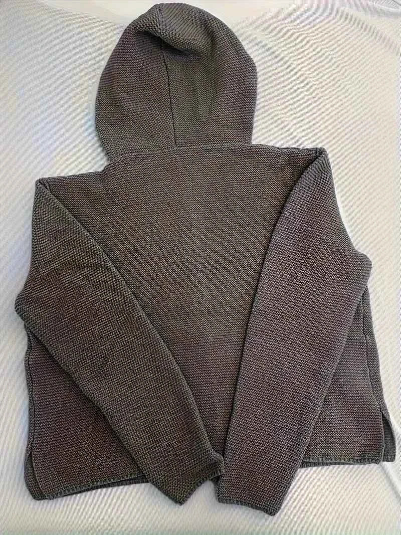 Schicke Langarm-Strickjacke mit Kapuze für elegante Alltagslooks