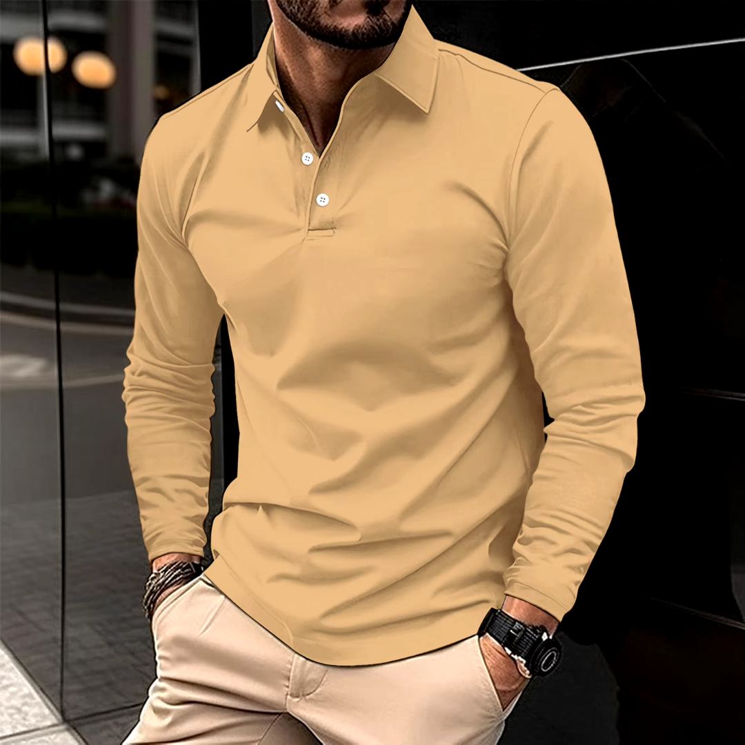 Ethan – Stilvolles casual langärmliges Poloshirt für einen klassischen Look