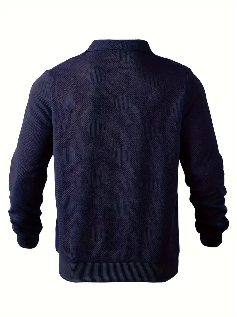 James – Eleganter Pullover mit Vintage-Geometrischen Mustern und Reißverschluss