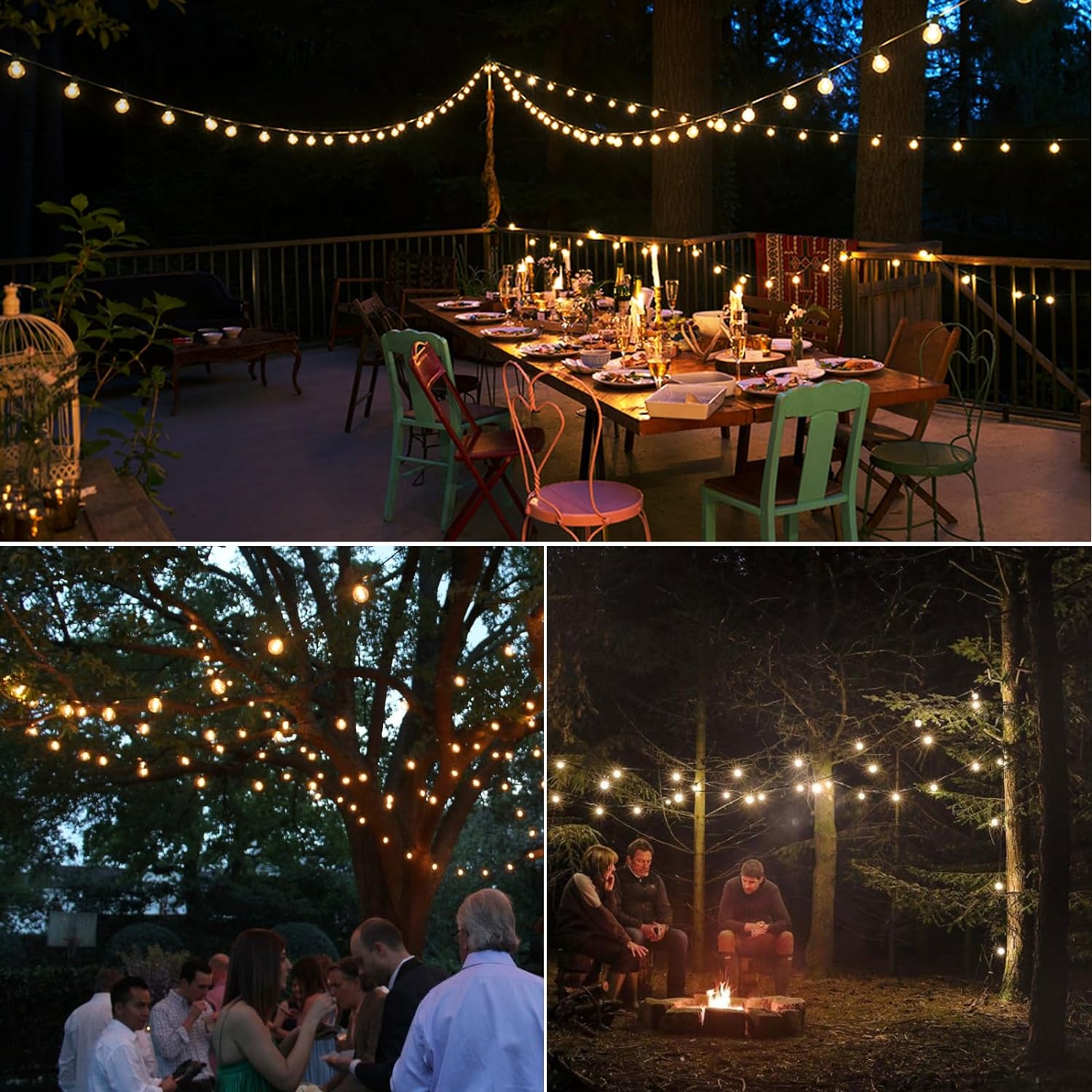 Wasserdichte LED-Lichterkette mit Warmweißem Licht und dimmbarer Helligkeitssteuerung