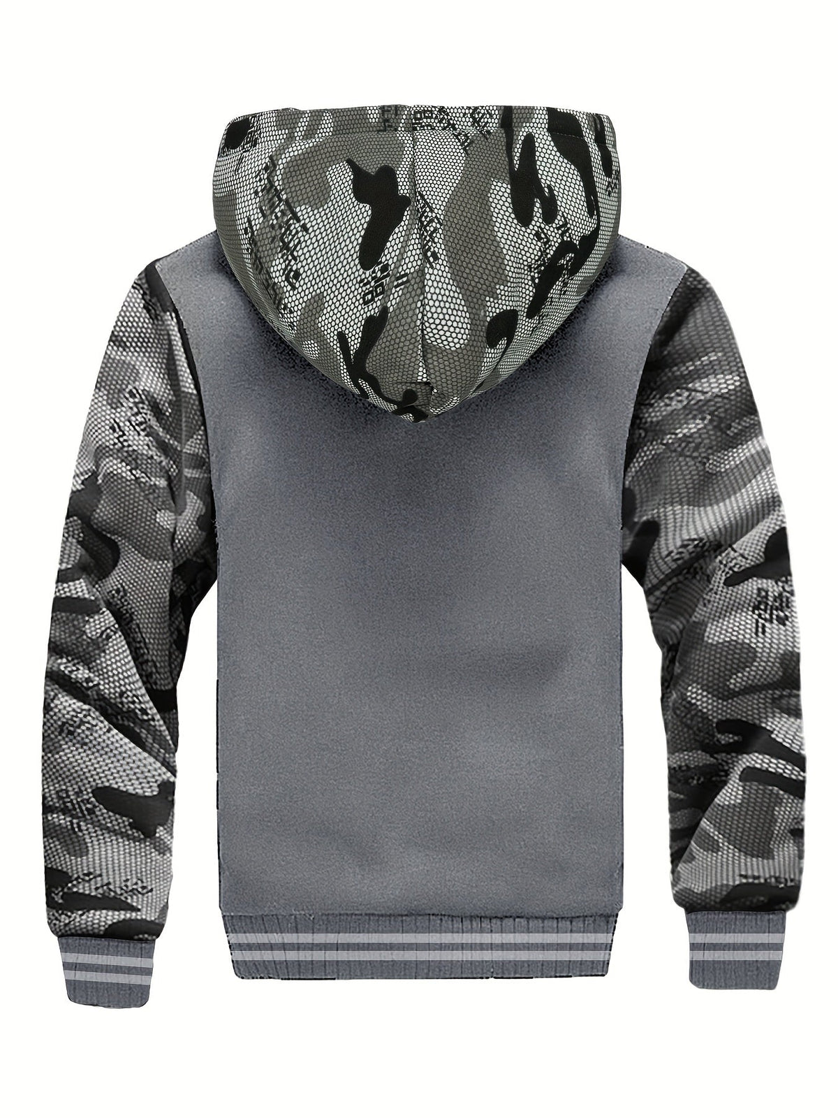 Herren Warme Fleece-Kapuzenjacke im Colorblock-Design