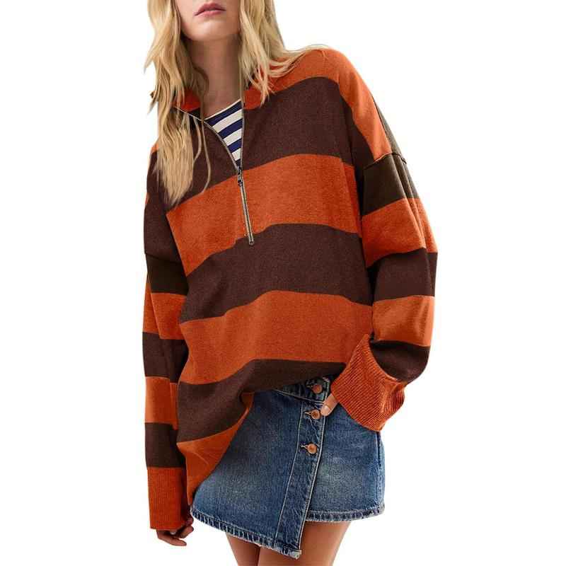 AUTUMN™ Gemütlicher Oversize-Rollkragenpullover mit Halb-Reißverschluss-Detail