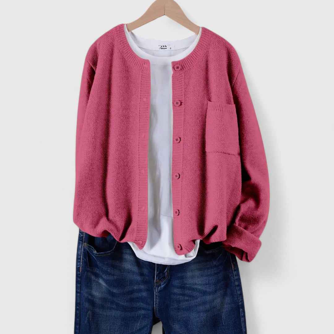 Clara - Eleganter lässiger Cardigan mit Knöpfen