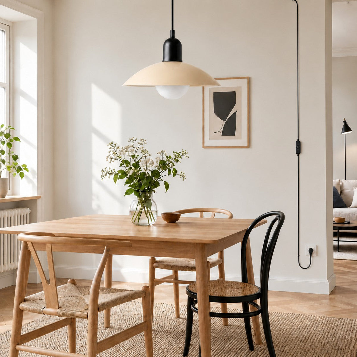 Mid Century Bauhaus Steckerpendelleuchte