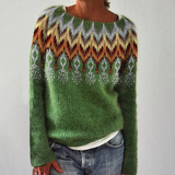 Eleganter Retro-Pullover für stilvollen Komfort Damen