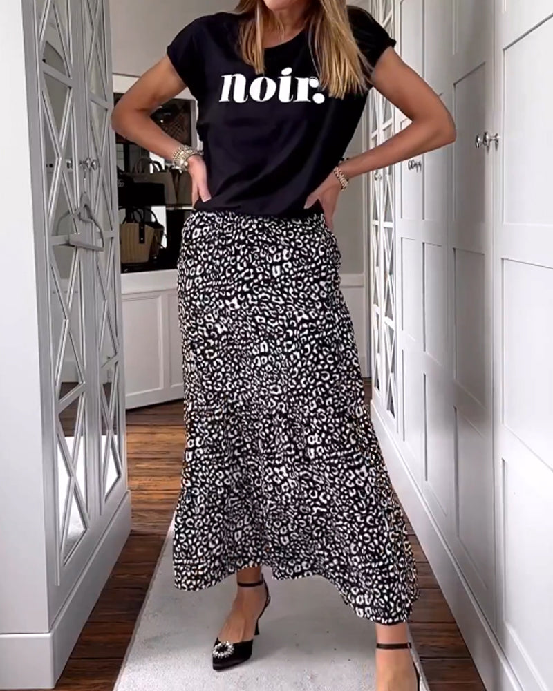 Eleganter casual langer Rock mit trendigem Druck