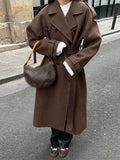 Cappotto casual con rever, doppiopetto e taglio ampio