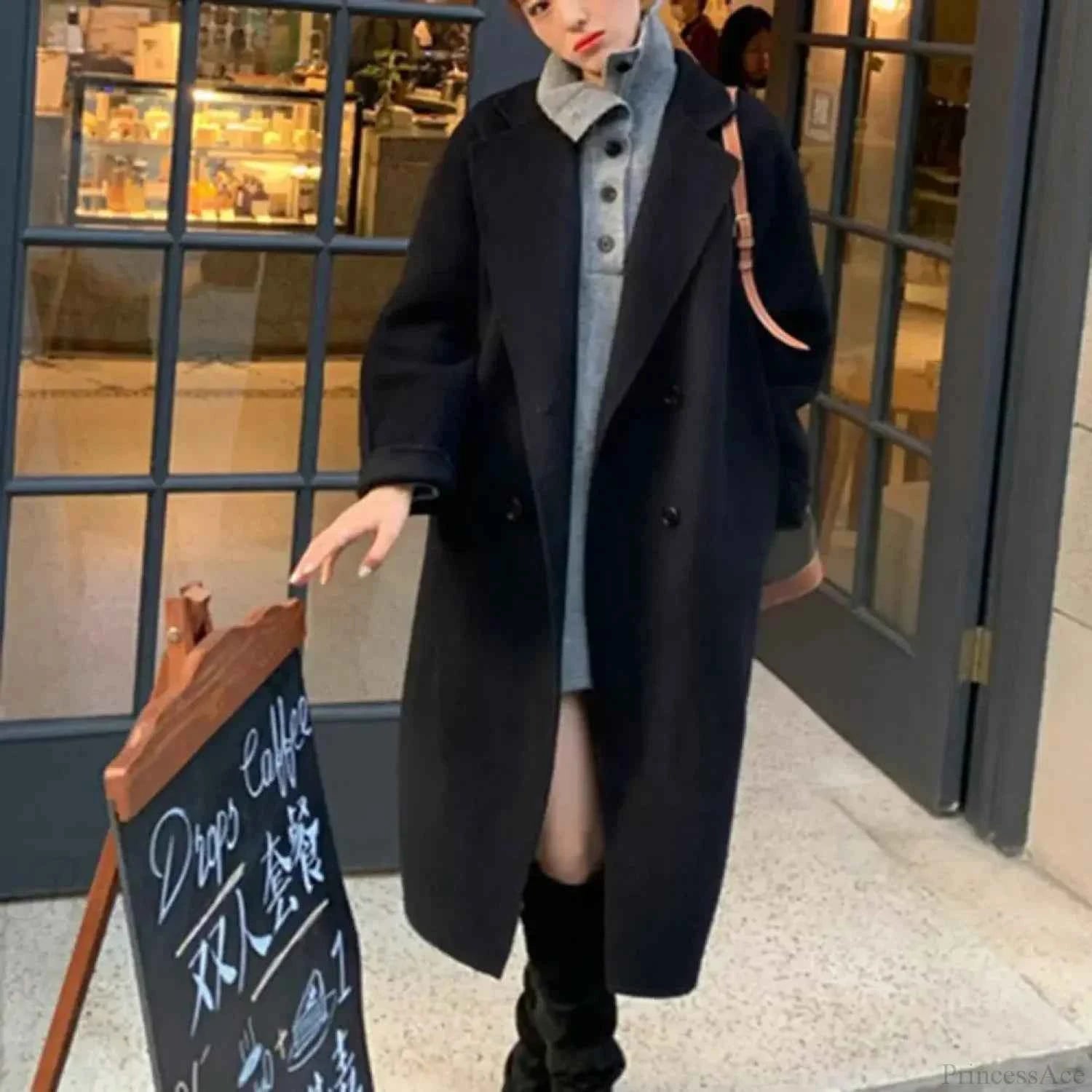 Legere Woll-Nacken-Kragen-Frühjahr-Überziehjacke