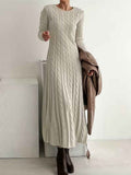 Claire – zeitloses, elegantes langes Strickkleid Damen