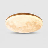 Moderne Mond-Deckenleuchte – 3D-Monddesign mit Holzrahmen