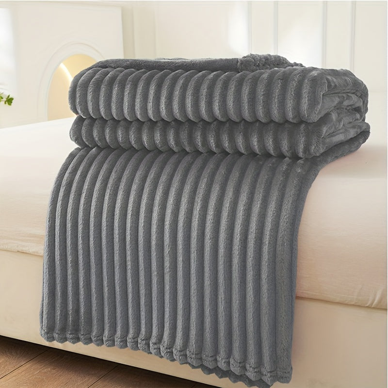 Cirethra Luxuriöse Weiche Plüschdecke mit Elegantem Rippmuster für Zusätzlichen Komfort