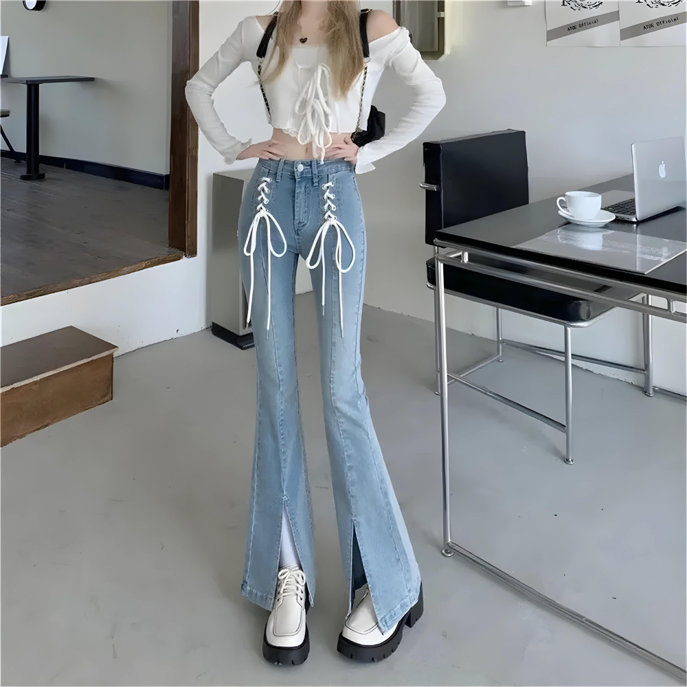 Charlotte | Trendige Auslaufende Jeans mit Hohem Bund für einen stilvollen Look