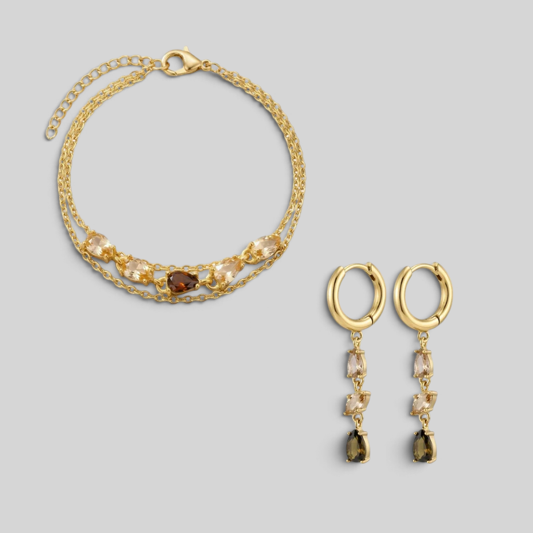 CONSTANCE Schmuck-Geschenkset in Goldton
