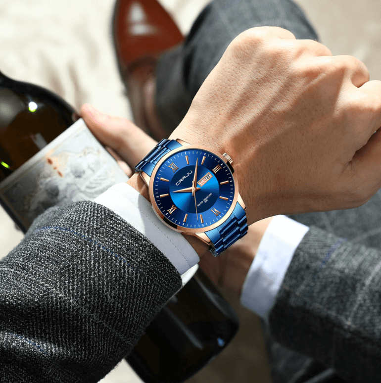 Herren Sportuhr schwarz - Wasserdichter Silikon-Chronograph mit Datum und Stoppuhr