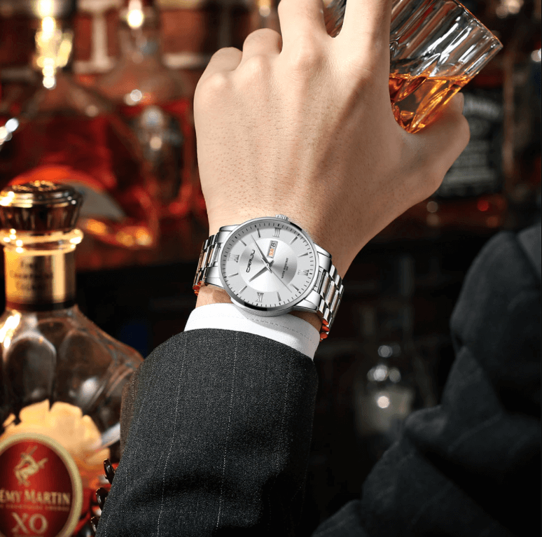 Herren Sportuhr schwarz - Wasserdichter Silikon-Chronograph mit Datum und Stoppuhr