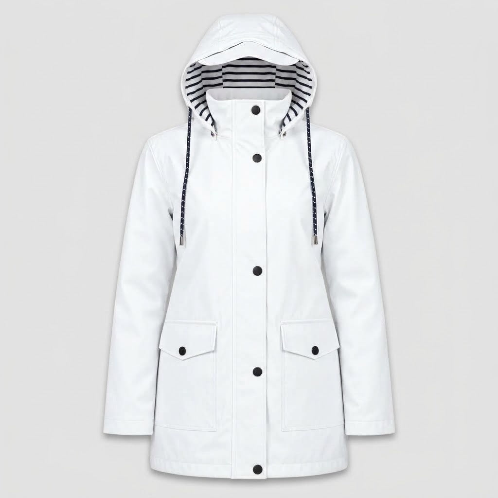 Damen Leichte Kapuzenjacke mit gestreiftem Futter