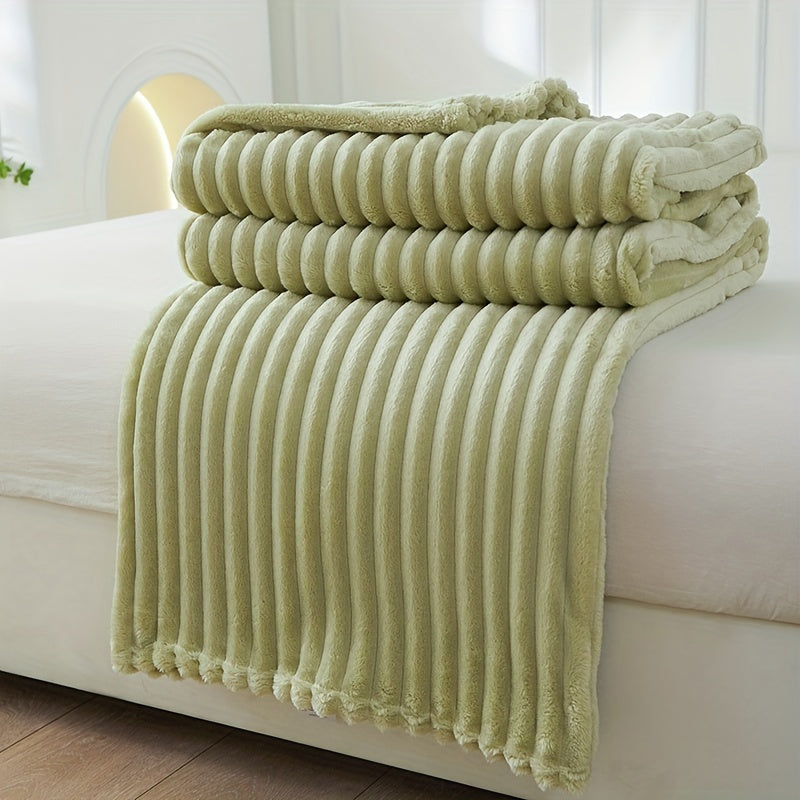 Cirethra Luxuriöse Weiche Plüschdecke mit Elegantem Rippmuster für Zusätzlichen Komfort