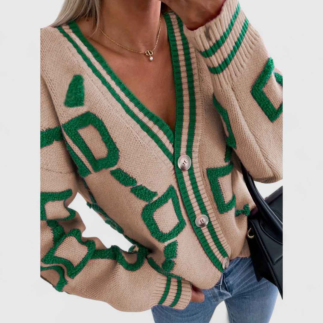 Cristine - Eleganter Strick-Cardigan mit Blockfilter