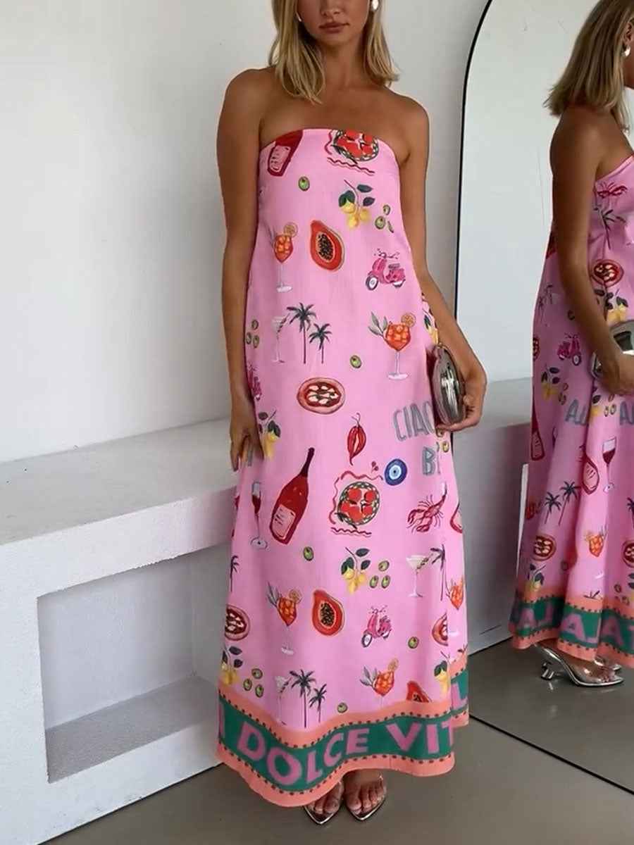 Röhrenkleid mit Urlaubsdruck für einen trendigen Sommerstil