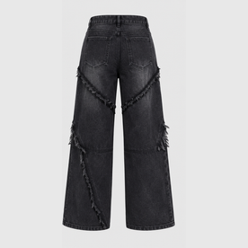 Elegante lockere Damenjeans - black distressed ghost mannequin (square)