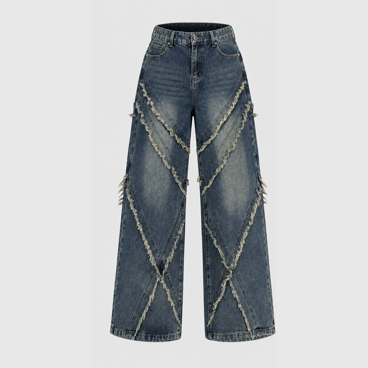 Elegante lockere Damenjeans - blue distressed ghost mannequin (square)