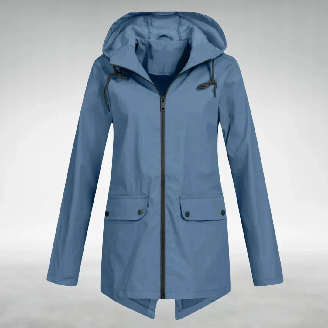 Damen Parka - Kordelzug-Kapuze mit Verlaengertem Ruecken