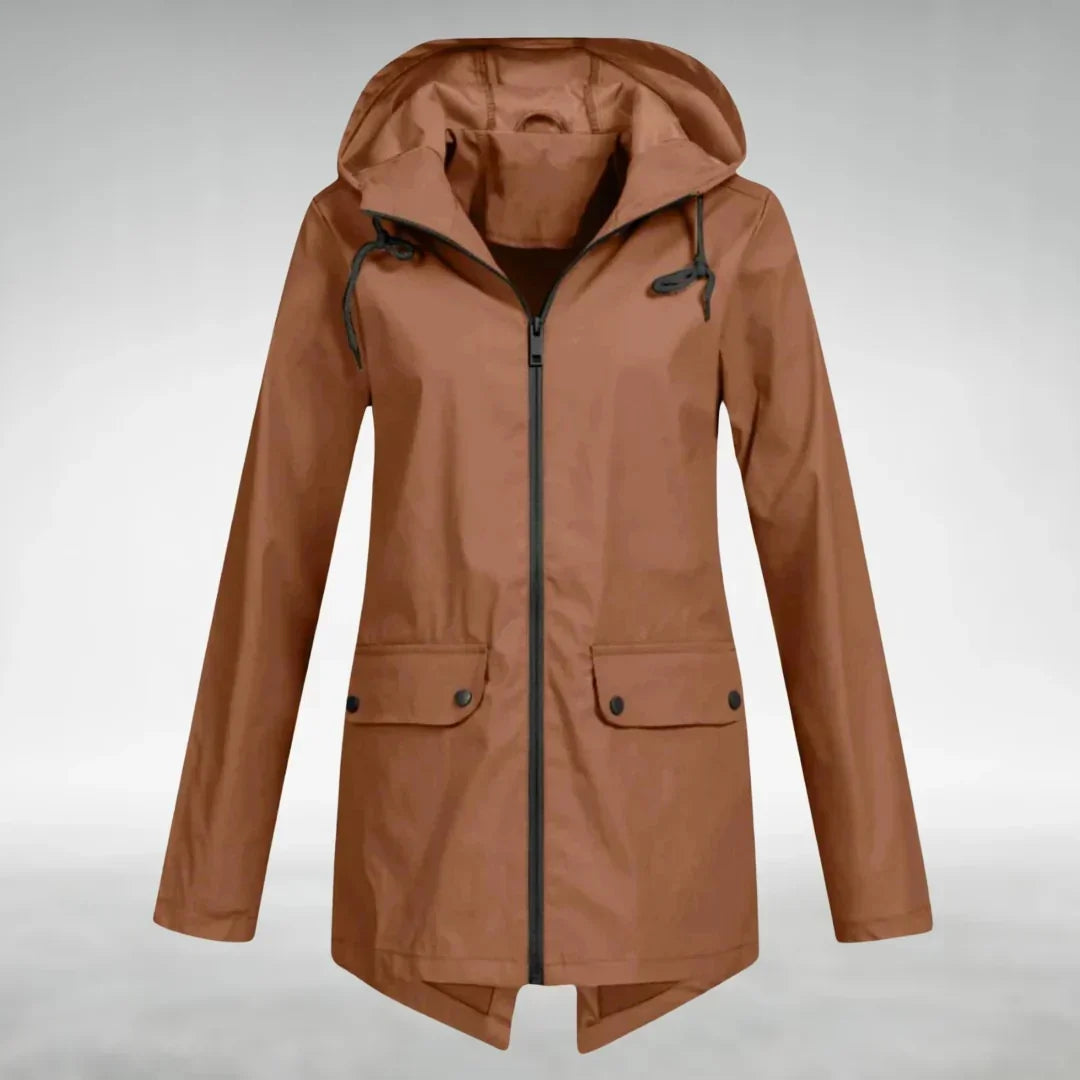 Damen Parka - Kordelzug-Kapuze mit Verlaengertem Ruecken
