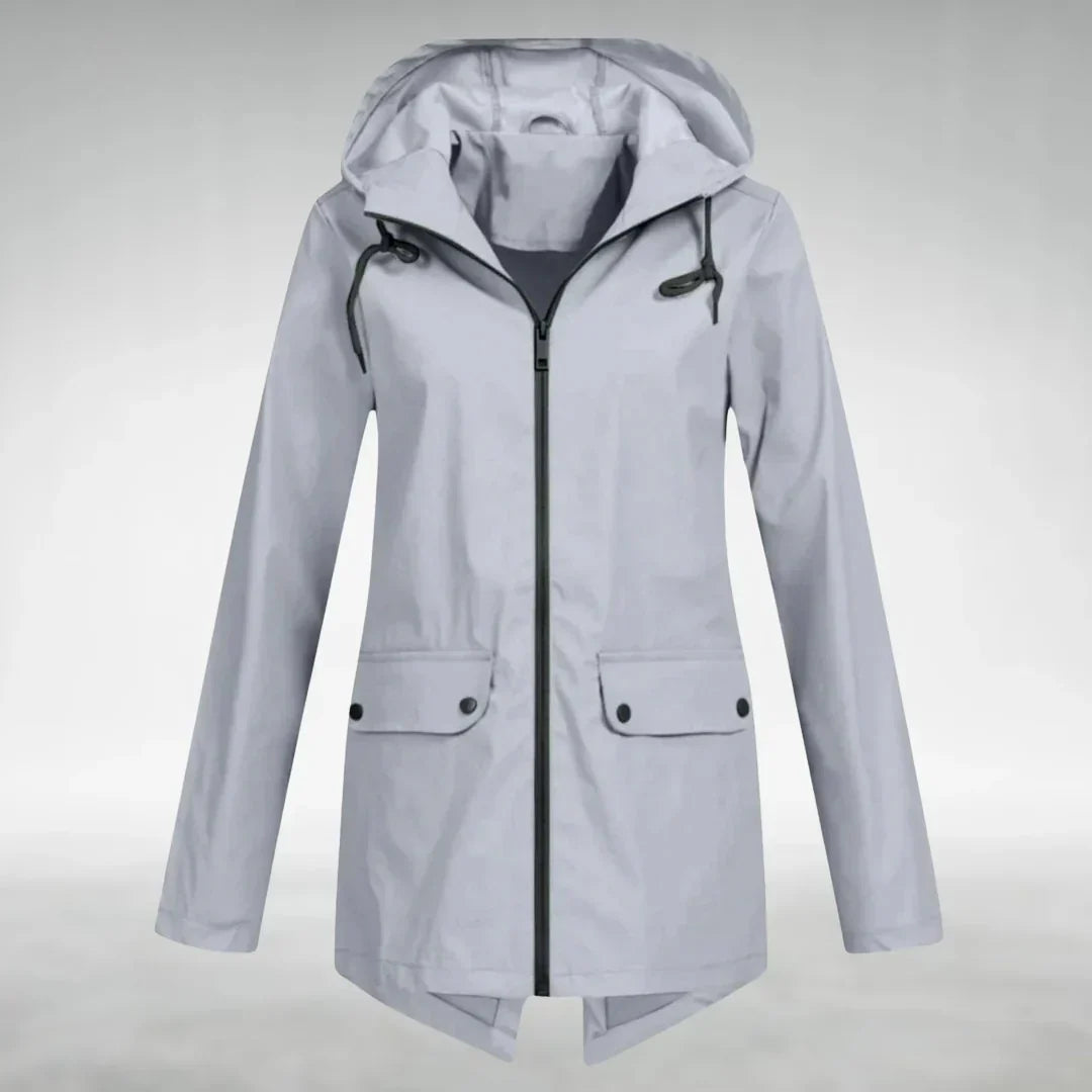 Damen Parka - Kordelzug-Kapuze mit Verlaengertem Ruecken