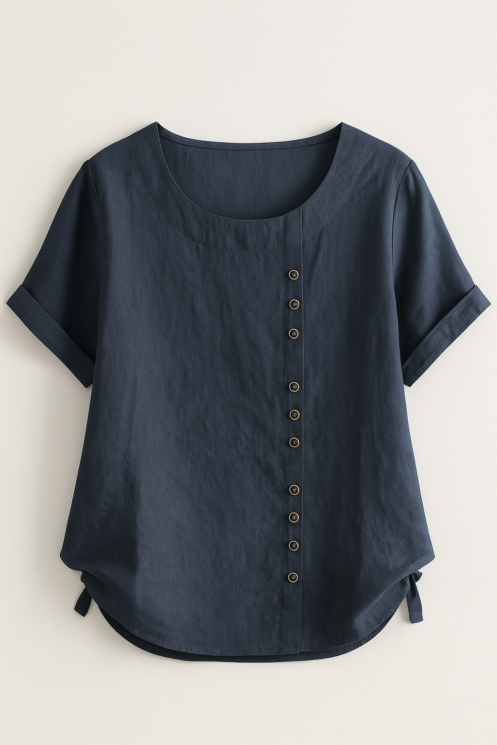 Damen Leinenbluse mit Knopfverschluss