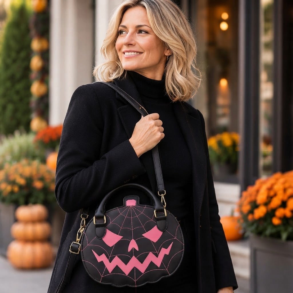 Kürbis-Handtasche aus Kunstleder - Halloween-Accessoire