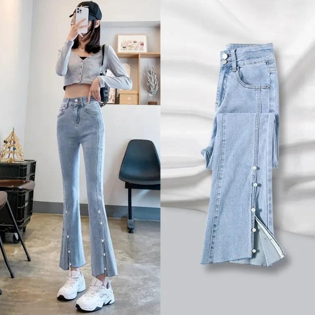 Delinda | Stilvolle Jeans mit elegantem Perlmuttmuster für einen eleganten Look