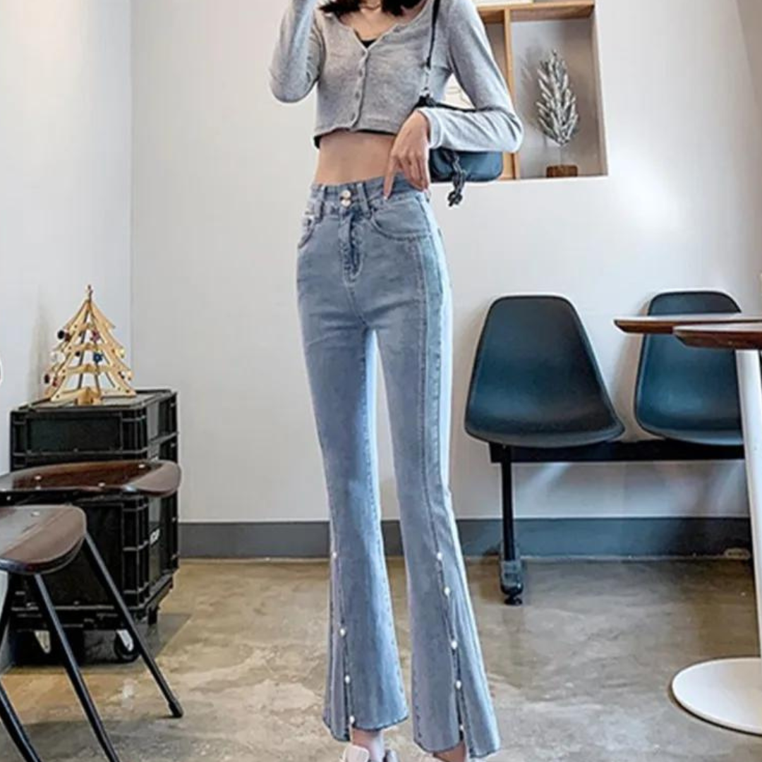 Delinda | Stilvolle Jeans mit elegantem Perlmuttmuster für einen eleganten Look