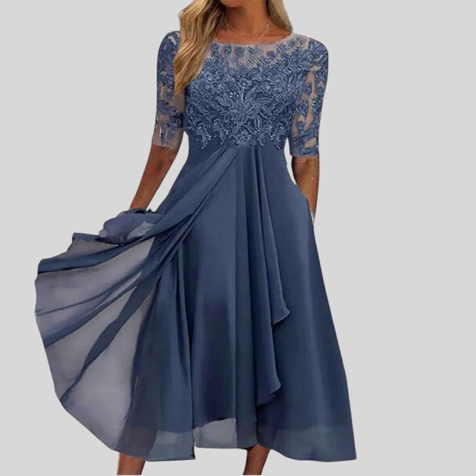 Zaria - The Flattering Lace Midi Dress