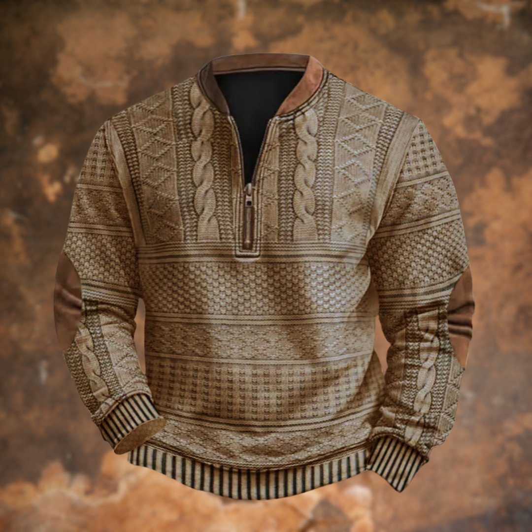 Herren Vintage Strickpullover mit Reissverschluss, Dirk